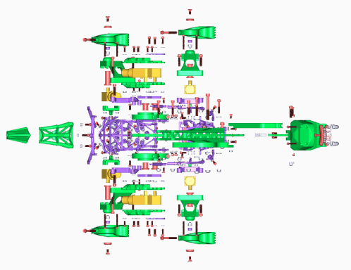Exploded view of a CAD mosel